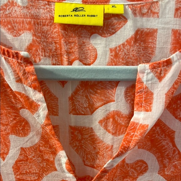 Roberta Roller Rabbit Orange and White Patterned Women's CoverUp - Picture 2 of 6